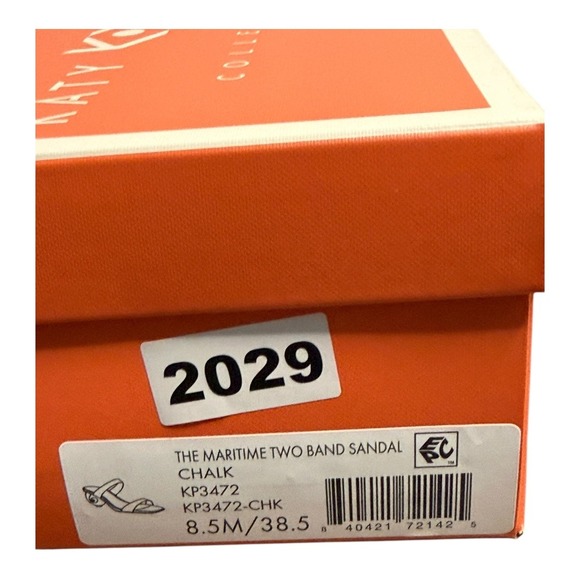 Katy Perry Maritime Shell Heel Two Band Sandal in Chalk 8.5 NIB Slip-On - Picture 10 of 11